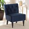 Baxton Studio Harmon Modern Navy Blue Velvet Fabric and Walnut Brown Finished Wood Accent Chair 186-11686-Zoro - alternate 2